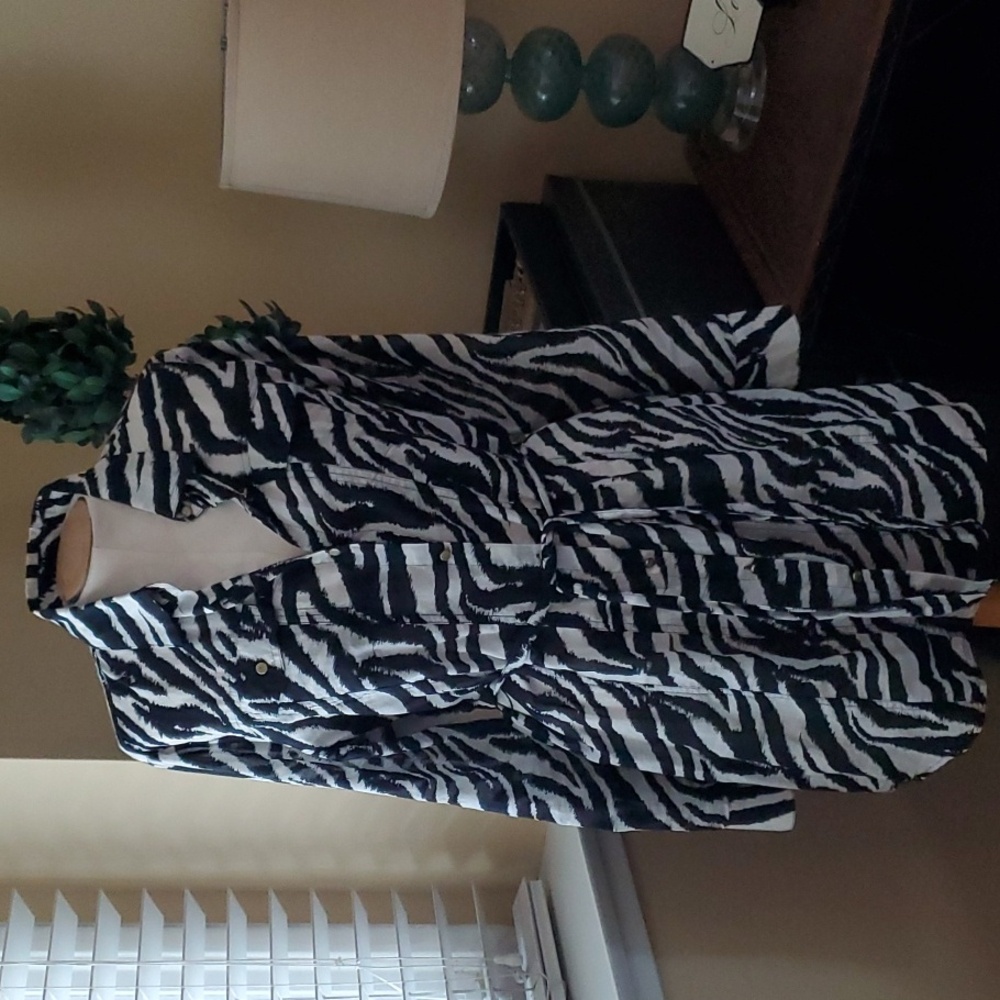 Jaclyn Smith Animal Print Tie Blouse